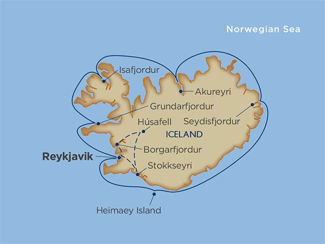 Comprehensive Iceland Cruise Tour Itinerary Map